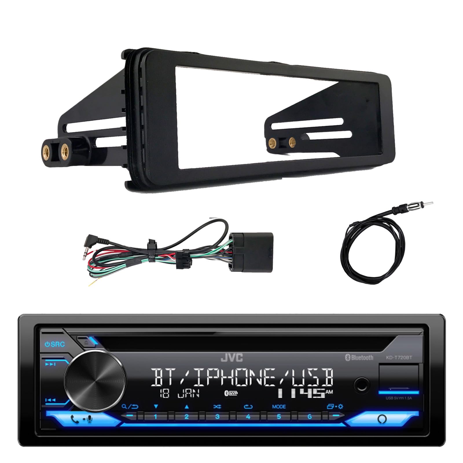 Amazon.com: Single DIN AM/FM Radio Bluetooth CD Player Receiver